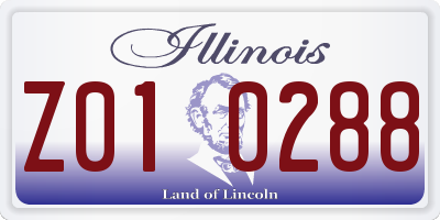 IL license plate Z010288