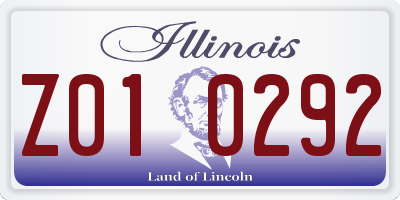 IL license plate Z010292