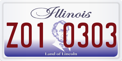 IL license plate Z010303