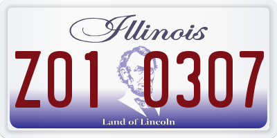 IL license plate Z010307
