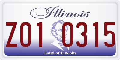 IL license plate Z010315
