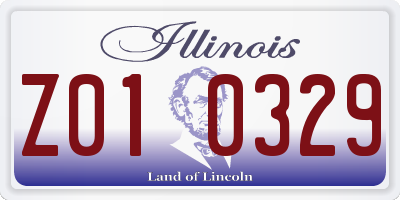 IL license plate Z010329