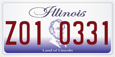 IL license plate Z010331