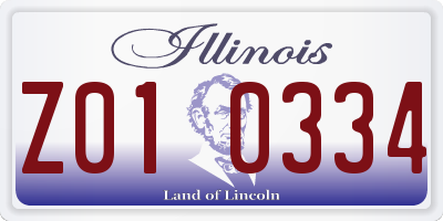 IL license plate Z010334
