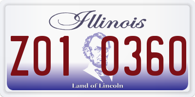 IL license plate Z010360