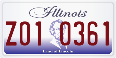 IL license plate Z010361