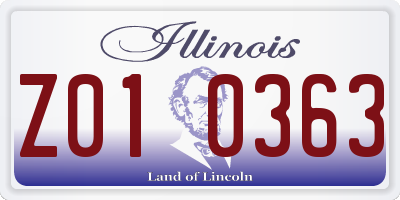 IL license plate Z010363