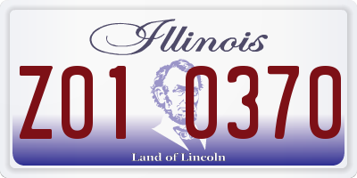 IL license plate Z010370