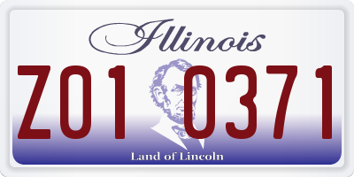 IL license plate Z010371