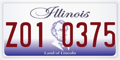 IL license plate Z010375