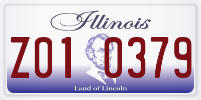 IL license plate Z010379