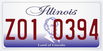IL license plate Z010394