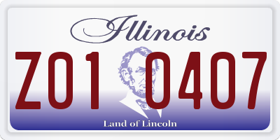 IL license plate Z010407