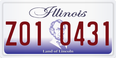 IL license plate Z010431