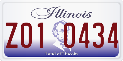IL license plate Z010434