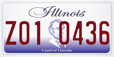IL license plate Z010436