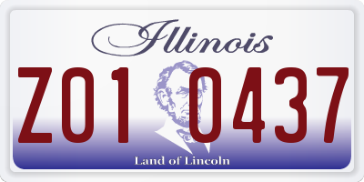 IL license plate Z010437