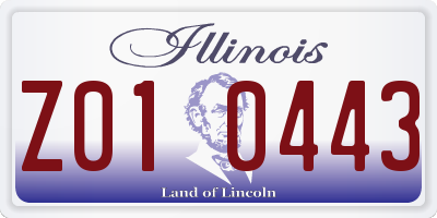 IL license plate Z010443