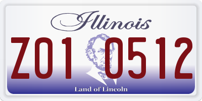 IL license plate Z010512