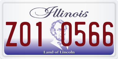 IL license plate Z010566