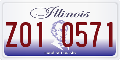 IL license plate Z010571