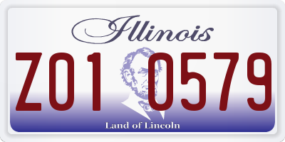 IL license plate Z010579