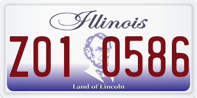 IL license plate Z010586