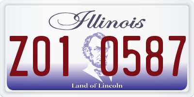IL license plate Z010587