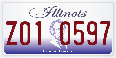 IL license plate Z010597