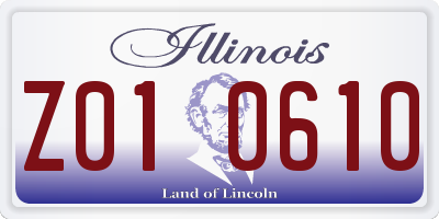 IL license plate Z010610