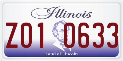 IL license plate Z010633