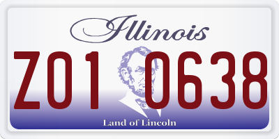 IL license plate Z010638