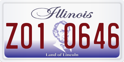IL license plate Z010646
