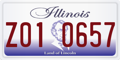 IL license plate Z010657