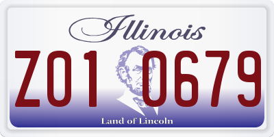 IL license plate Z010679
