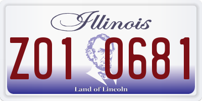 IL license plate Z010681
