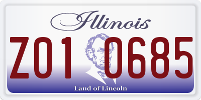 IL license plate Z010685
