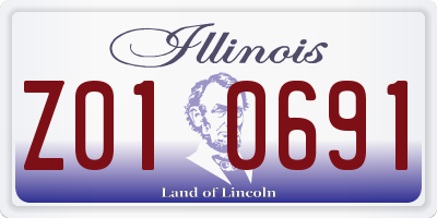 IL license plate Z010691