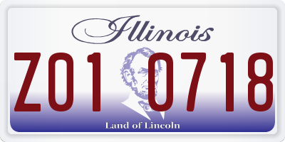 IL license plate Z010718