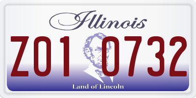 IL license plate Z010732