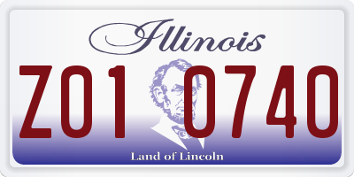 IL license plate Z010740