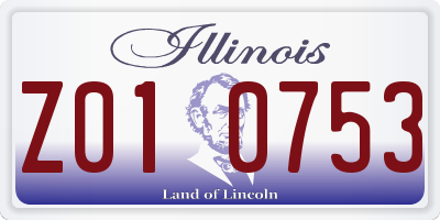 IL license plate Z010753