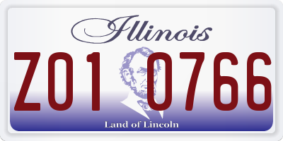 IL license plate Z010766