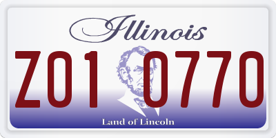 IL license plate Z010770