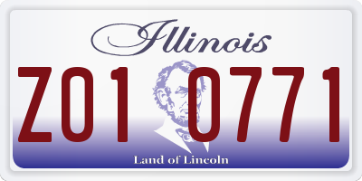 IL license plate Z010771