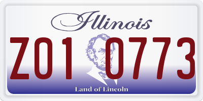 IL license plate Z010773