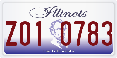 IL license plate Z010783