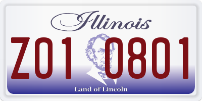 IL license plate Z010801