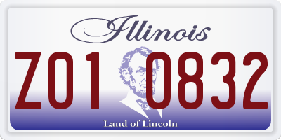 IL license plate Z010832