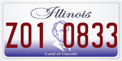 IL license plate Z010833